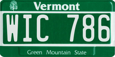 VT license plate WIC786