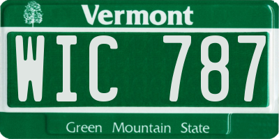 VT license plate WIC787