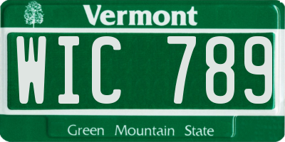 VT license plate WIC789