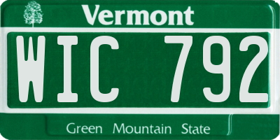 VT license plate WIC792