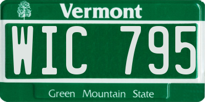 VT license plate WIC795