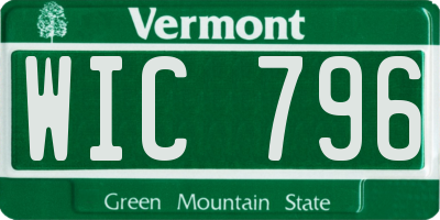 VT license plate WIC796