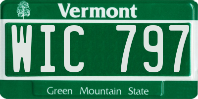 VT license plate WIC797