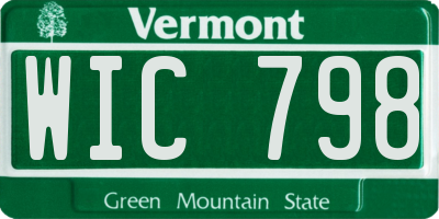 VT license plate WIC798