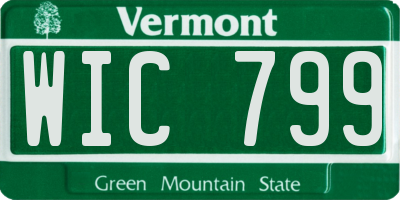 VT license plate WIC799