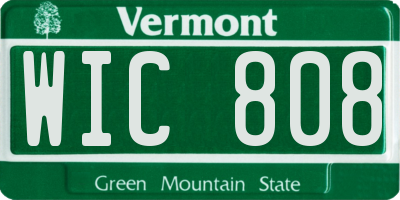 VT license plate WIC808