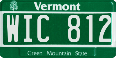 VT license plate WIC812