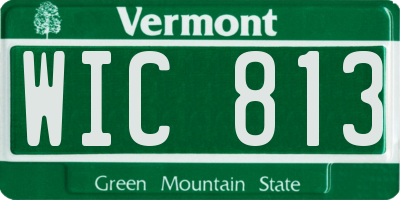 VT license plate WIC813