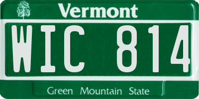 VT license plate WIC814