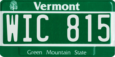 VT license plate WIC815