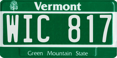 VT license plate WIC817