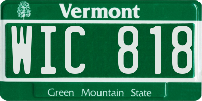 VT license plate WIC818