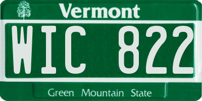 VT license plate WIC822