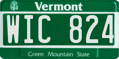 VT license plate WIC824
