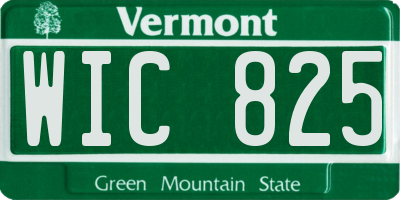 VT license plate WIC825