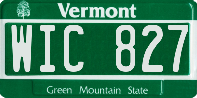 VT license plate WIC827