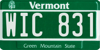 VT license plate WIC831