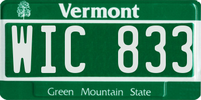 VT license plate WIC833