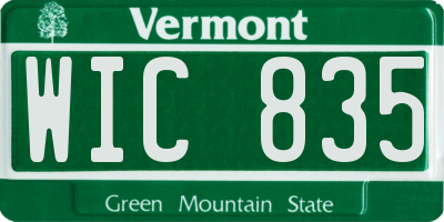 VT license plate WIC835
