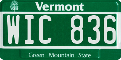 VT license plate WIC836