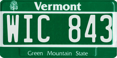 VT license plate WIC843