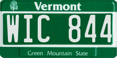 VT license plate WIC844