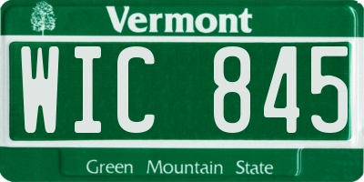 VT license plate WIC845