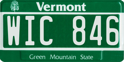 VT license plate WIC846