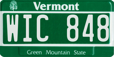 VT license plate WIC848