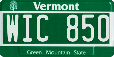 VT license plate WIC850