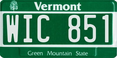 VT license plate WIC851