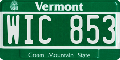 VT license plate WIC853