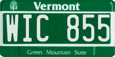 VT license plate WIC855