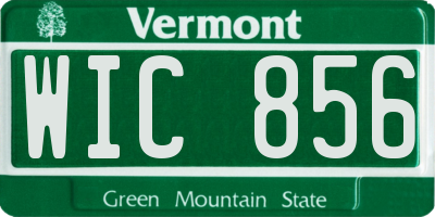 VT license plate WIC856