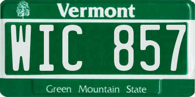 VT license plate WIC857