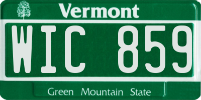 VT license plate WIC859