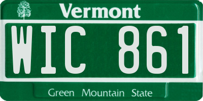 VT license plate WIC861