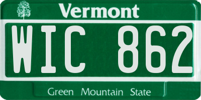 VT license plate WIC862