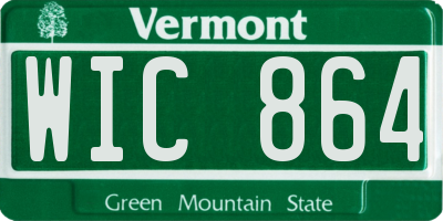 VT license plate WIC864