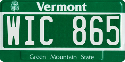 VT license plate WIC865