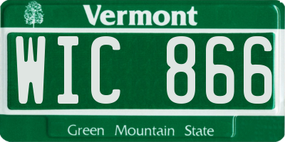 VT license plate WIC866