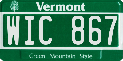 VT license plate WIC867