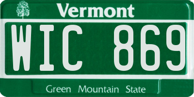 VT license plate WIC869