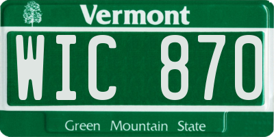 VT license plate WIC870