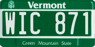 VT license plate WIC871