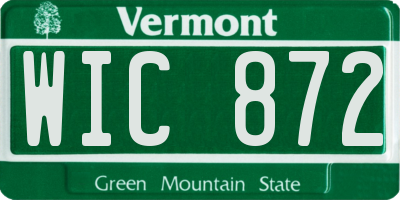 VT license plate WIC872