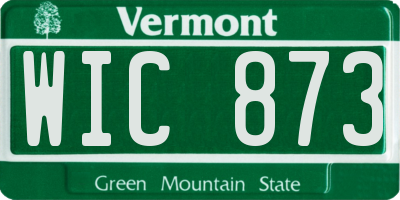 VT license plate WIC873