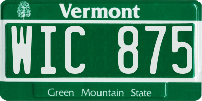 VT license plate WIC875
