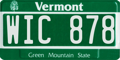 VT license plate WIC878