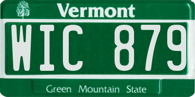 VT license plate WIC879